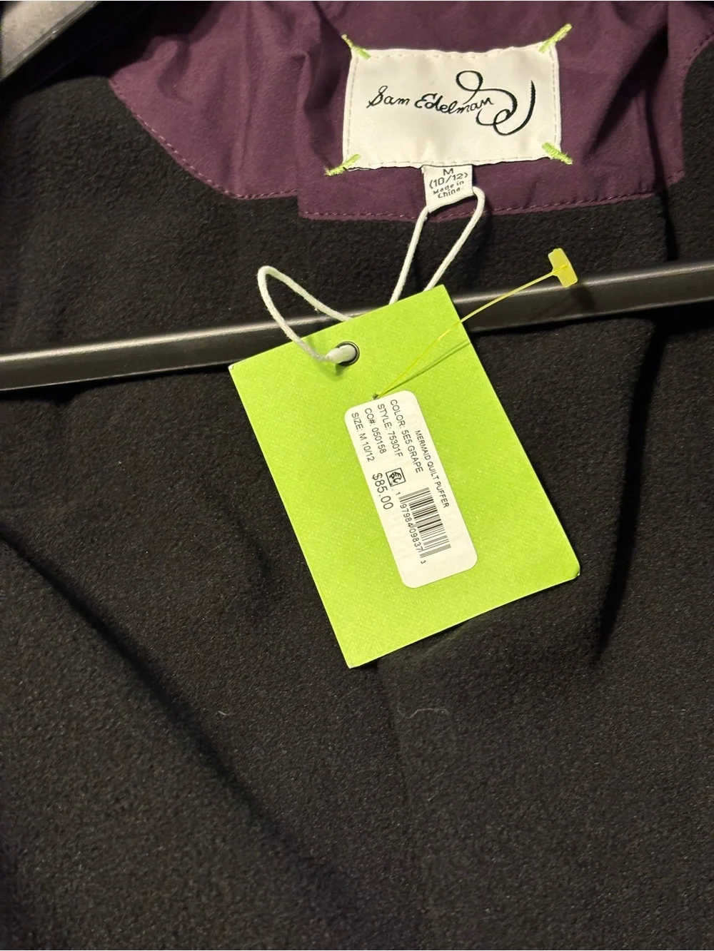 NEW Sam Edelman Big Girls Puffer Jacket‎ Grape color